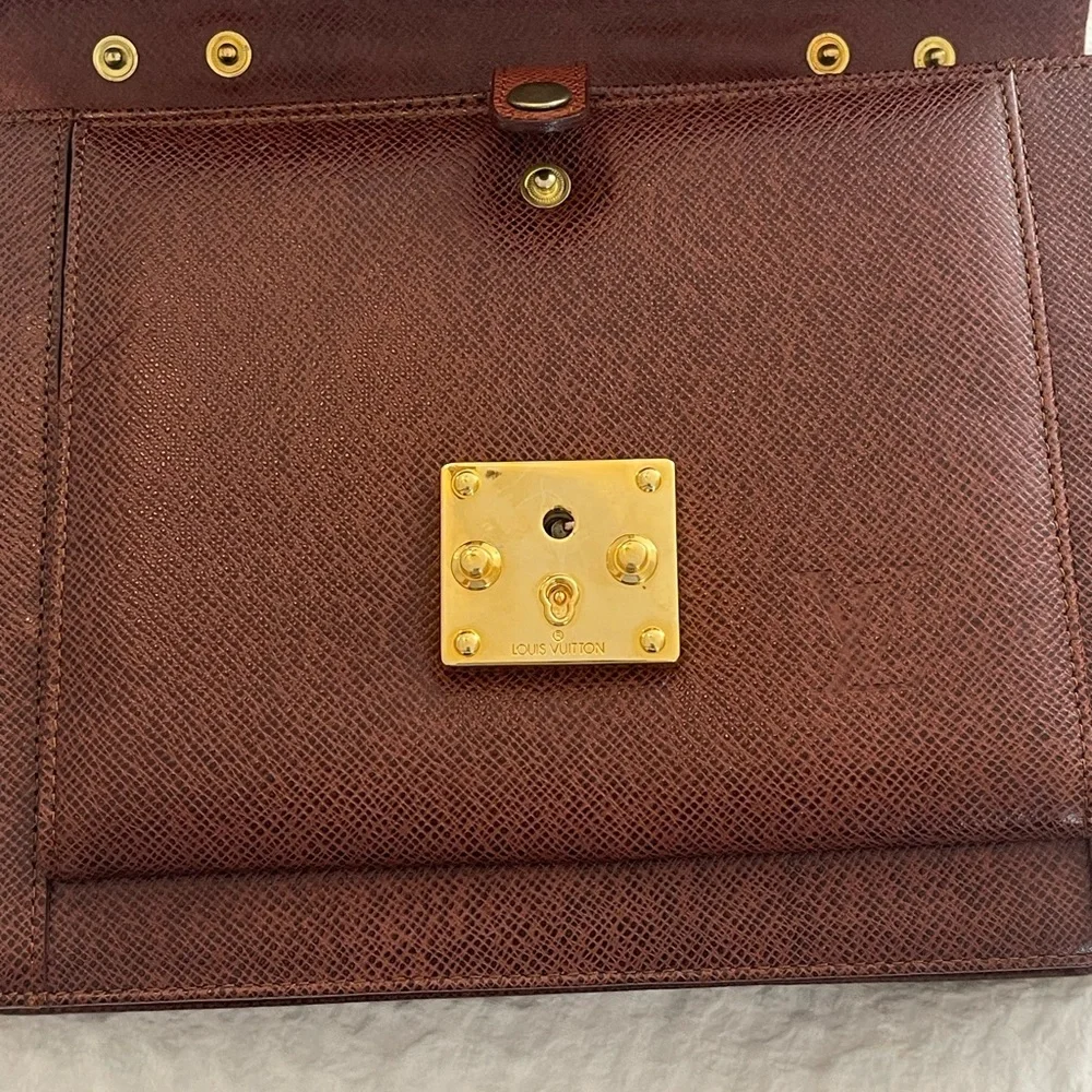 Elegant Brown Mini Briefcase Bag